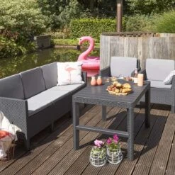 Allibert Lyon Tuintafel - 116x71,5x66/40 Cm - Grafiet -Camping Series Winkel 1200x1200 432