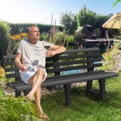 Casaria Tuinbank Orchidea – Kunststof/240kg Belastbaar – Antraciet -Camping Series Winkel 1200x1200 468