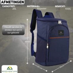 Needventure Koeltas - Lunchtas - Koelrugtas - Picknicktas - 20 Liter - Flessenhouder - Bieropener - Blauw -Camping Series Winkel 1200x1200 47