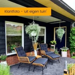 BUITEN Living Dex Wicker Loungestoel Tuin | Wicker + Aluminium | Bamboe Antraciet -Camping Series Winkel 1200x1200 485