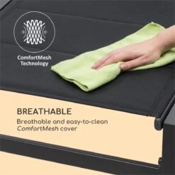 Blumfeldt Renazzo Lounge Ligstoel - Ligbed Voor De Tuin - Aluminium Tuinstoel - 6 Standen - Waterafstotend - Bekleding Van 70 % Pvc En 30 % Polyetheen - Zwart -Camping Series Winkel 1200x1200 498