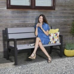 Keter Montero Tuinbank - 3-personen - 150x62,5x89cm – Grafiet -Camping Series Winkel 1200x1200 528