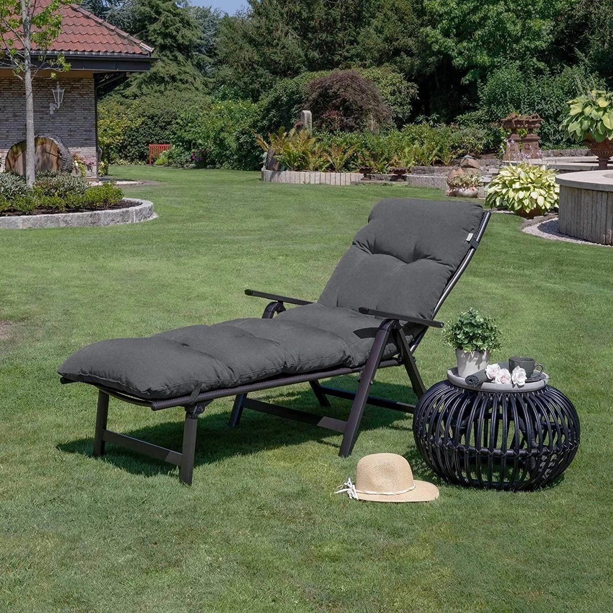 Beautissu Flair RL – Ligbedkussen Tuinkussen Ligstoel – Zonnebed Kussen Voor Tuin Meubelen 190x60x8 Cm Antraciet 4 Beautissu Flair RL – Ligbedkussen Tuinkussen Ligstoel – Zonnebed Kussen Voor Tuin Meubelen 190x60x8 Cm Antraciet - Afbeelding 2