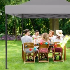 LifeGoods Partytent - 3x4.5 M - Zijwanden - Easy Up - Opvouwbaar - Waterdicht - Draagtas Met Wieltjes - Donkergrijs -Camping Series Winkel 1200x1200 540