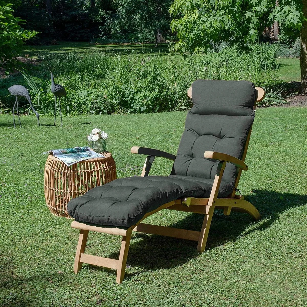 Beautissu Deckchair Kussen 200x50x8 Cm - Ligstoelkussen Antraciet - Matraskussen Voor Hangmatten En Tuin-/terrasstoelen - Flair DC 7 Beautissu Deckchair Kussen 200x50x8 Cm - Ligstoelkussen Antraciet - Matraskussen Voor Hangmatten En Tuin-/terrasstoelen - Flair DC - Afbeelding 5