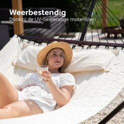 Vita5 Hangmat Met Standaard En Spreidstok – 2 Persoons – Incl. Bekerhouder - Afneembaar Kussen – Uv-bestendig – Beige -Camping Series Winkel 1200x1200 568
