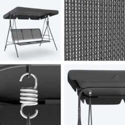 LifeGoods Schommelbank - 3-zits - Tot 250KG - Kantelbaar Dak - UV-bestendig Zonnescherm - 172x104x162cm - Grijs 19 LifeGoods Schommelbank - 3-zits - Tot 250KG - Kantelbaar Dak - UV-bestendig Zonnescherm - 172x104x162cm - Grijs -Camping Series Winkel 1200x1200 598