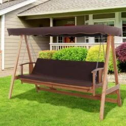 Outsunny Hollywoodschommel Hout Tuinschommel Schommelbank Ligfunctie 3 Personen 84A-185 -Camping Series Winkel 1200x1200 621