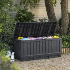 Keter Kentwood Opbergbox - 128x53.6x59 Cm - 350 L - Grafiet -Camping Series Winkel 1200x1200 623