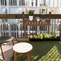 Relaxdays Balkontafel Inklapbaar - Klaptafel Balkon - Tafel Reling - Hangtafel Hout -Camping Series Winkel 1200x1200 631