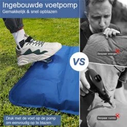 Hikr® Slaapmat 10cm+ Dikte - Comfortabel Luchtmatras - Zelfopblazend Met De Voet - TPU+40D Nylon - Slaapmatje Eenpersoons En Uit Te Breiden Tot Tweepersoons - Slaapmat Met Ingebouwde Pomp -Camping Series Winkel 1200x1200 65