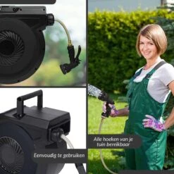 Buxibo - Wandslangenbox 20 Meter + 2 Meter - Tuinslang Met Haspel - 9 Sproei Standen - Slangenhouder 180° Draaibaar - Tuinslanghaspel Zwart+ Gratis Sproeier - Zwart -Camping Series Winkel 1200x1200 682