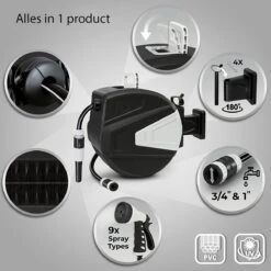 Sens Design Slanghaspel - Tuinslang Haspel - Automatisch - Zwart - 20m -Camping Series Winkel 1200x1200 739