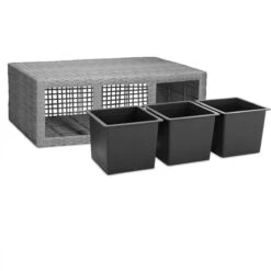 Casaria Staande Plantenbak – Met Waterafvoer 83x30,5x60cm - Zwart -Camping Series Winkel 1200x1200 802