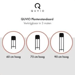 QUVIO Plantenstandaard Binnen - Inclusief Pot - Staande Plantenbak - Metaal - Bloempot - 22 X 22 X 60 Cm - Zwart -Camping Series Winkel 1200x1200 825