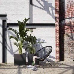 Capi Europe - Bloempot Vierkant Smooth NL - 50x50x50 - Zwart - Voor Binnen En Buiten - KBL904 -Camping Series Winkel 1200x1200 838