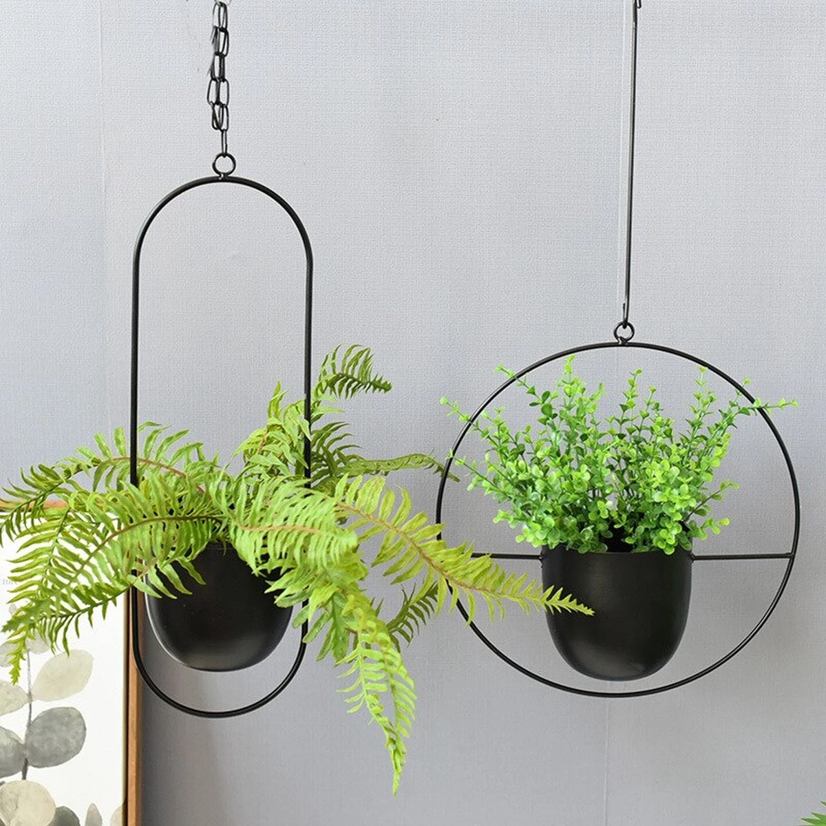 Be-Inspired® Hangende Bloempot Ovaal - Bloempot Binnen - Voor Hangplant – Plant Bloem Pot Met Opknoping – Plantenhanger - Plantenbak - Industrieel – Scandinavisch - Metaal - Zwart 9 Be-Inspired® Hangende Bloempot Ovaal - Bloempot Binnen - Voor Hangplant – Plant Bloem Pot Met Opknoping – Plantenhanger - Plantenbak - Industrieel – Scandinavisch - Metaal - Zwart - Afbeelding 7