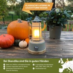 Skandika Kiruna LED-Lamp – Tentlampen – Campinglampen – Buiten Lantaarn – Buitenverlichting – Buiten Lamp - Retro Outdoor Camping Lamp Met Powerbank, Traploos Dimbaar, Draadloos, Oplaadbare Batterij, USB, Warm En Koud Wit, 75h Lichtduur – Beige -Camping Series Winkel 1200x1200 87