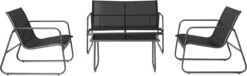 909 Outdoor Tuinset Camilla - 4-delig - Dubbele Zitbank - 2 Stoelen - Tafel - Stalenframe -Camping Series Winkel 1200x369