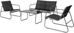 909 Outdoor Tuinset Camilla - 4-delig - Dubbele Zitbank - 2 Stoelen - Tafel - Stalenframe -Camping Series Winkel 1200x542 1