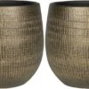 Set Van 2x Stuks Plantenpotten/bloempotten In Een Strakke Modern Design Look Metal Goud Dia 22 Cm En Hoogte 20 Cm -Camping Series Winkel 1200x582 1