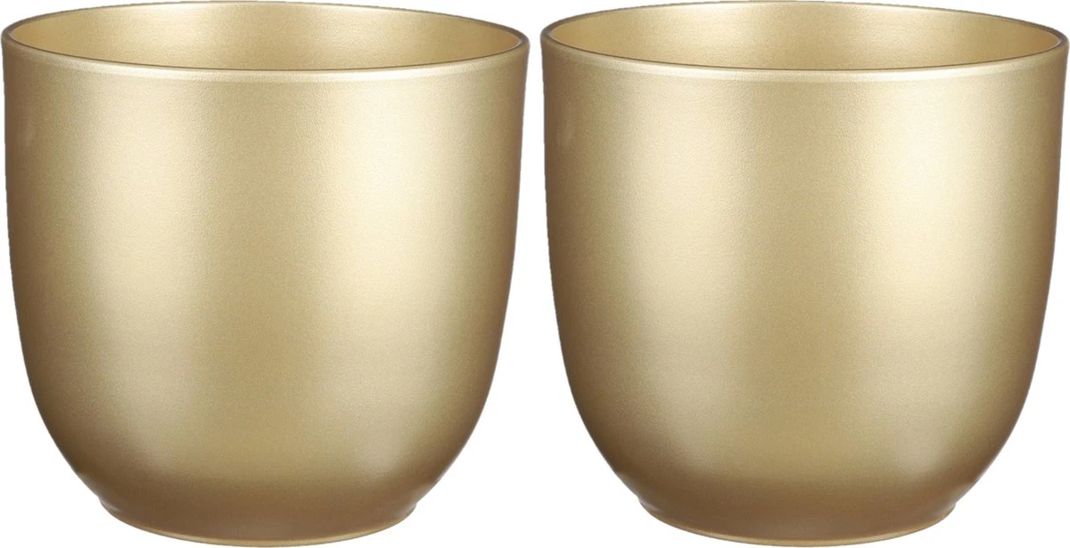 Mica Decorations Tusca Bloempot - H23 X Ø25 Cm - Goud 4 Mica Decorations Tusca Bloempot - H23 X Ø25 Cm - Goud - Afbeelding 2