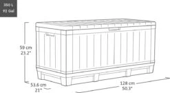 Keter Kentwood Opbergbox - 128x53.6x59 Cm - 350 L - Grafiet -Camping Series Winkel 1200x655