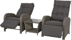 Loungeset Duoset Melia 2 Verstelbare Stoelen + Tafel - Balkonset -Camping Series Winkel 1200x682