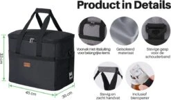 Packaway 4 Laags Geïsoleerde Koeltas - Lunchtas 40 Liter - Zwart -Camping Series Winkel 1200x699