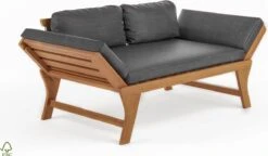 Loungebank Tuin FSC Antraciet – Makkelijk Verstelbaar Lounge Bank Balkon – Tuinbank Lounge Hardhout FSC – Perfecthomeshop -Camping Series Winkel 1200x702 1