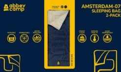 Abbey Camp Slaapzak Amsterdam - 2-pack - Dekenmodel - 210 X 85 Cm - Grijs -Camping Series Winkel 1200x711