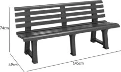 Casaria Tuinbank Orchidea – Kunststof/240kg Belastbaar – Antraciet -Camping Series Winkel 1200x712