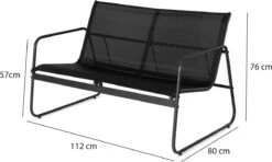 909 Outdoor Tuinset Camilla - 4-delig - Dubbele Zitbank - 2 Stoelen - Tafel - Stalenframe -Camping Series Winkel 1200x720 3