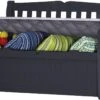 Keter Eden Garden Bench Opbergbank - 265L - 140x60x84cm - Zwart/Grijs 2 Keter Eden Garden Bench Opbergbank - 265L - 140x60x84cm - Zwart/Grijs -Camping Series Winkel 1200x795