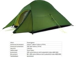 Cloud Up 3 Upgraded - Naturehike® - Tent 3 Persoons - Lichtgewicht Tent - Incl. Grondzeil - 20D 4000MM - Outdoor Kampeertent - Waterdicht - Hiking & Wandelen 23 Cloud Up 3 Upgraded - Naturehike® - Tent 3 Persoons - Lichtgewicht Tent - Incl. Grondzeil - 20D 4000MM - Outdoor Kampeertent - Waterdicht - Hiking & Wandelen -Camping Series Winkel 1200x913