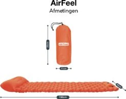AirFeel Lichtgewicht Opsblaasbaar Slaapmatje - Ingebouwde Pomp En Kussen - 196 X 60 X 6 Cm - Orange -Camping Series Winkel 1200x943