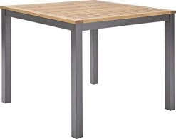 NATERIAL - Tuintafel Vierkant ORIS - 4 Personen - Houten Tafel 90x90 Cm - Aluminium - Met Houten Blad - Eucalyptus