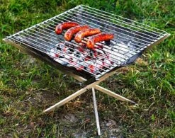 Firekorf + Grill + Spit : Opvouwbare Vuurkorf / Vuurschaal Met Rooster En Spit - Draagbare BBQ - Opbergtas - Kampeer Grill - Kookset -Camping Series Winkel 1200x946