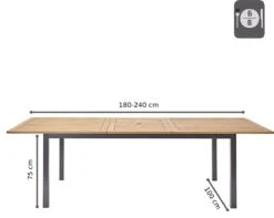 NATERIAL - Uitschuifbare Tuintafel ORIS - Uitschuifbare Tafel Voor 6 Tot 8 Personen - 180-240x100 Cm - Aluminium - Hout Eucalyptus 12 NATERIAL - Uitschuifbare Tuintafel ORIS - Uitschuifbare Tafel Voor 6 Tot 8 Personen - 180-240x100 Cm - Aluminium - Hout Eucalyptus -Camping Series Winkel 1200x958