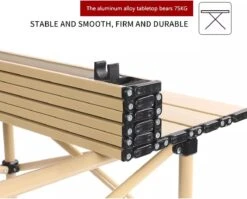 Buxibo - Lichtgewicht Vouwbare Campingtafel - Inklapbaar - Vis/Tuin/Picknick Tafel - Kamperen - Met Opberghoes - Aluminium - Grijs -Camping Series Winkel 1200x967