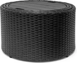 Casaria Polyrattan Zonne-Eiland Ø185cm – Incl. Kussens - Zwart Crème -Camping Series Winkel 1200x976