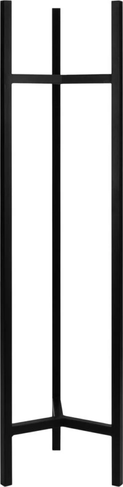 QUVIO Plantenstandaard Inclusief Pot - Staande Plantenbak - Metaal - Plantenbak - Plantenhouders - Planten Zuilen - Voor Buiten - Bloempot - 22 X 22 X 90 Cm - Zwart -Camping Series Winkel 304x1200