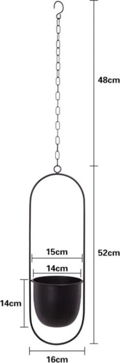 Be-Inspired® Hangende Bloempot Ovaal - Bloempot Binnen - Voor Hangplant – Plant Bloem Pot Met Opknoping – Plantenhanger - Plantenbak - Industrieel – Scandinavisch - Metaal - Zwart 14 Be-Inspired® Hangende Bloempot Ovaal - Bloempot Binnen - Voor Hangplant – Plant Bloem Pot Met Opknoping – Plantenhanger - Plantenbak - Industrieel – Scandinavisch - Metaal - Zwart -Camping Series Winkel 398x1200