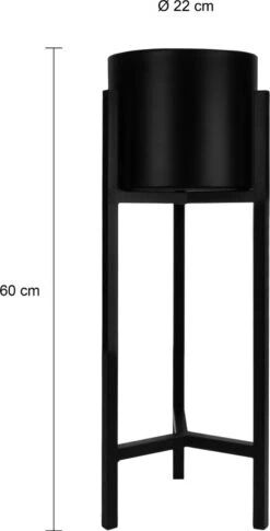 QUVIO Plantenstandaard Binnen - Inclusief Pot - Staande Plantenbak - Metaal - Bloempot - 22 X 22 X 60 Cm - Zwart -Camping Series Winkel 611x1200 2