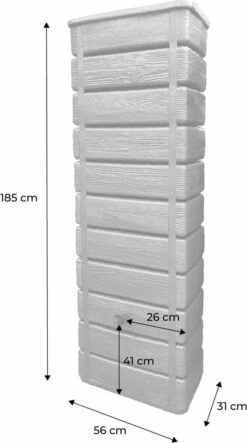 Regenton Muurtank, Grandval 300L, Antraciet Kunststof, Imitatiehout, Met Gootaansluitset Inbegrepen -Camping Series Winkel 669x1200