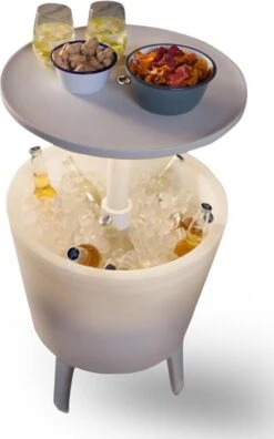 Keter Coolbar Partytafel – Lichtgevend - 49,5x49,5x57cm - Wit -Camping Series Winkel 749x1200
