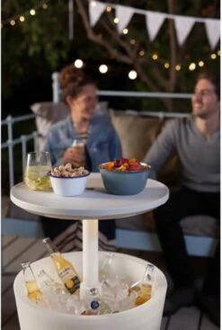 Keter Coolbar Partytafel – Lichtgevend - 49,5x49,5x57cm - Wit -Camping Series Winkel 808x1200