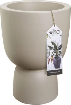 Elho Pure Coupe 35 - Bloempot Voor Binnen & Buiten - Ø 34.9 X H 49.0 Cm - Beige/Balanced Beige