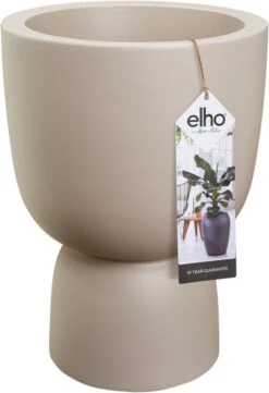 Elho Pure Coupe 35 - Bloempot Voor Binnen & Buiten - Ø 34.9 X H 49.0 Cm - Beige/Balanced Beige -Camping Series Winkel 820x1200