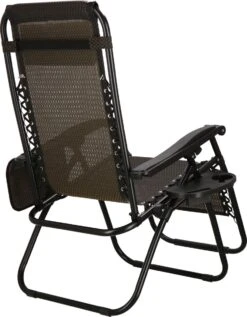 Springos Tuinstoel | Ligstoel | Opvouwbaar | Verstelbaar | Ergonomische Hoofdsteun | Bruin / Zwart -Camping Series Winkel 934x1200